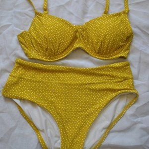 NWOT Sunn Lab Underwire Bikini Saffron Dot